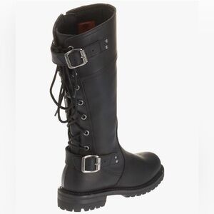 Harley Davidson Alexa Leather Lace Back Zipper Riding Motorcycle Boots 6.5
